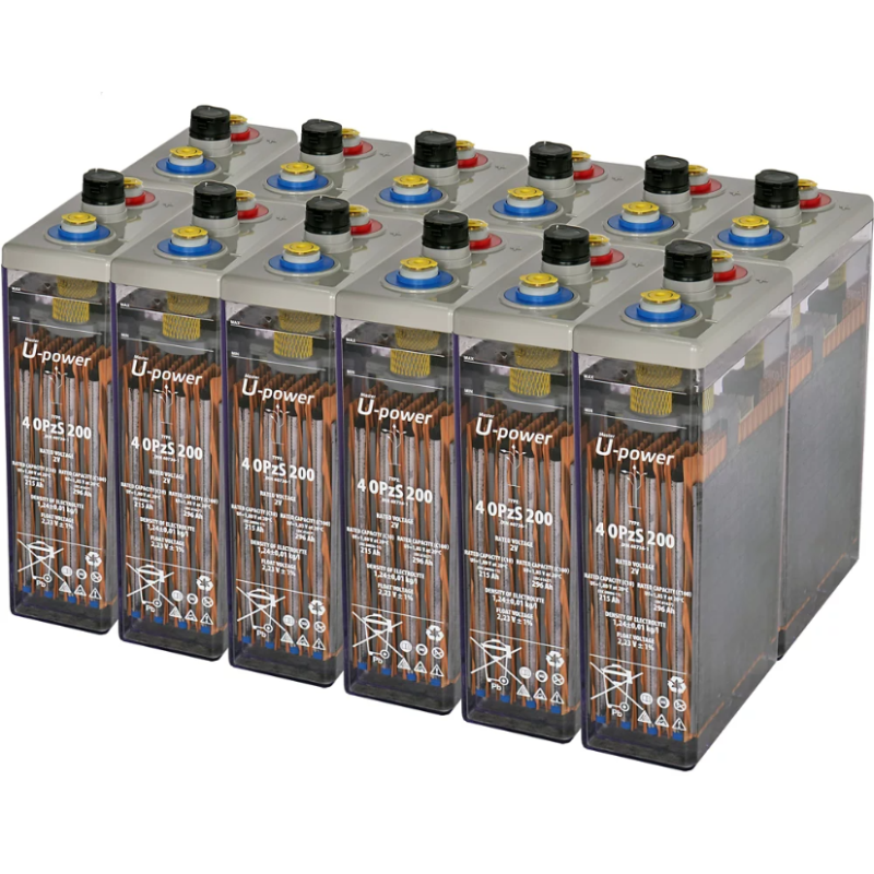 Bateria estacionaria UPOWER 8 OPzS 800 de 24V/1256 Ah C100 (893 Ah en C10)