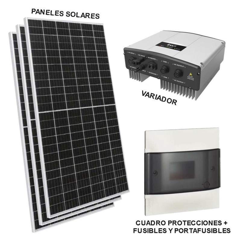 Kit bombeo solar para bomba monofásica de 230 V y 0.75 CV