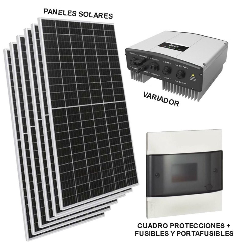 Kit bombeo solar para bomba monofásica de 230 V y 1.5 CV