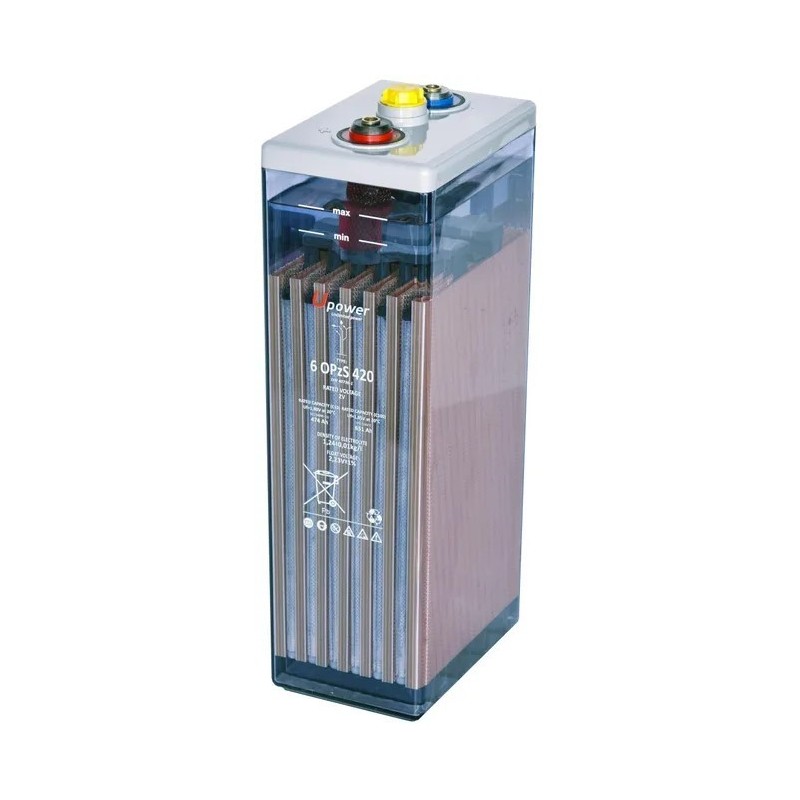 Bateria estacionaria UPOWER 6 OPzS 420 de 2V/711Ah C100 (474 Ah en C10)