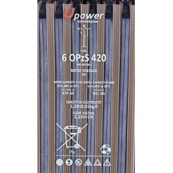 Bateria estacionaria UPOWER 6 OPzS 420 de 2V/711Ah C100 (474 Ah en C10)