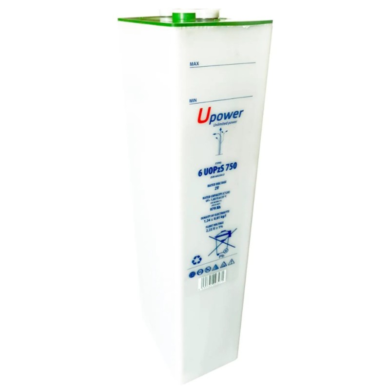 Batería estacionaria traslúcida UPOWER 6 UOPzS 750 de 2V/975 Ah C100 (750 Ah C10)
