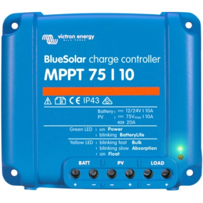 Regulador SmartSolar VICTRON MPPT 75/10 para 12/24V y 10A