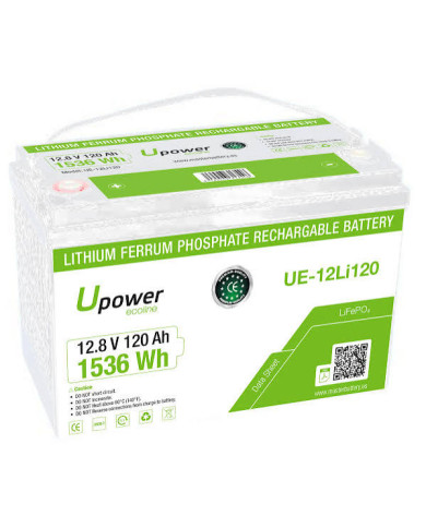 Batería de litio Upower con Bluetooth 12V/120 Ah. UE-12Li120BL