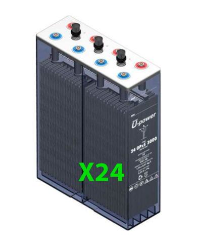 Bateria estacionaria UPOWER 24 OPzS 3000 de 48V/5247 Ah C100 (3497 Ah en C10)