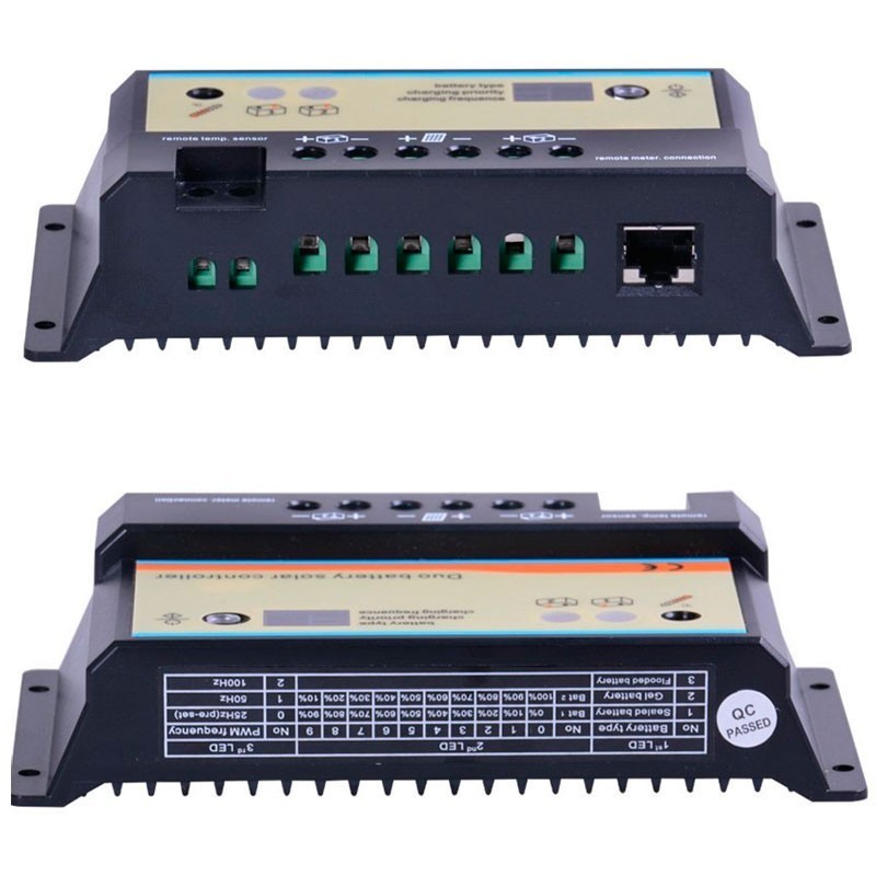 Regulador de carga PWM DUAL (dos baterías) 12/24V-10A. DB10A