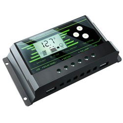 Regulador de carga PWM 12/24V.10A. Z-10, con doble USB
