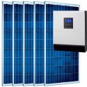 Kit fotovoltaico aislada 2345Wh/día, 230V/800W con cargador 20A (Pot.: 750 Wp).