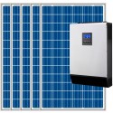Kit fotovoltaico aislada 5160Wh/día, 230V/2400W con cargador 30A (Pot.: 1500) Vbatetía: 24V.