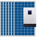 Kit fotovoltaico aislada 5900Wh/día, 230V/4000W con cargador 30A (Pot.: 1800 Wp) Vbatetía: 48V.
